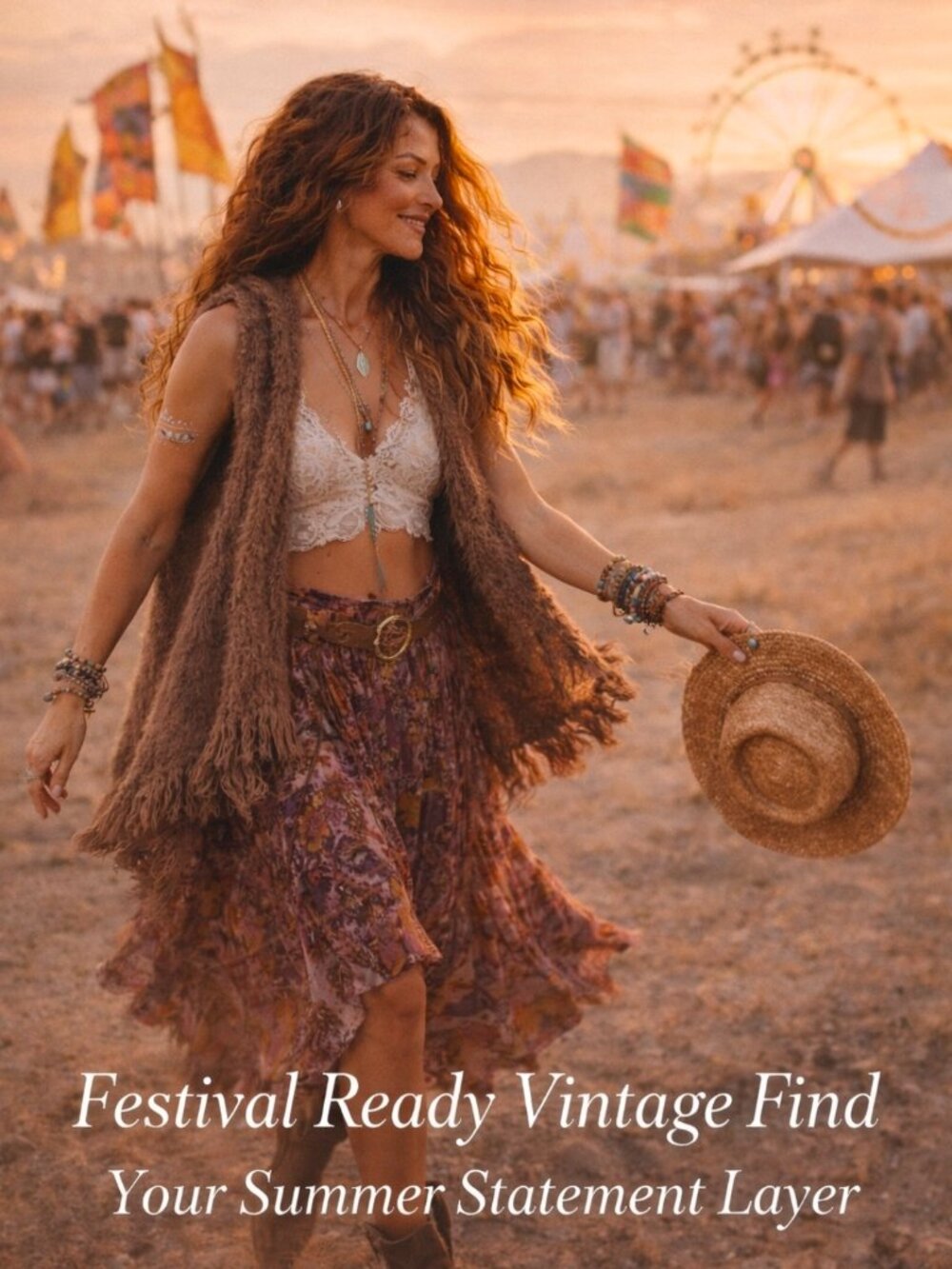 Vintage Boho Luxe Fuzzy Fringe Vest Festival Ready Spring Summer Layer